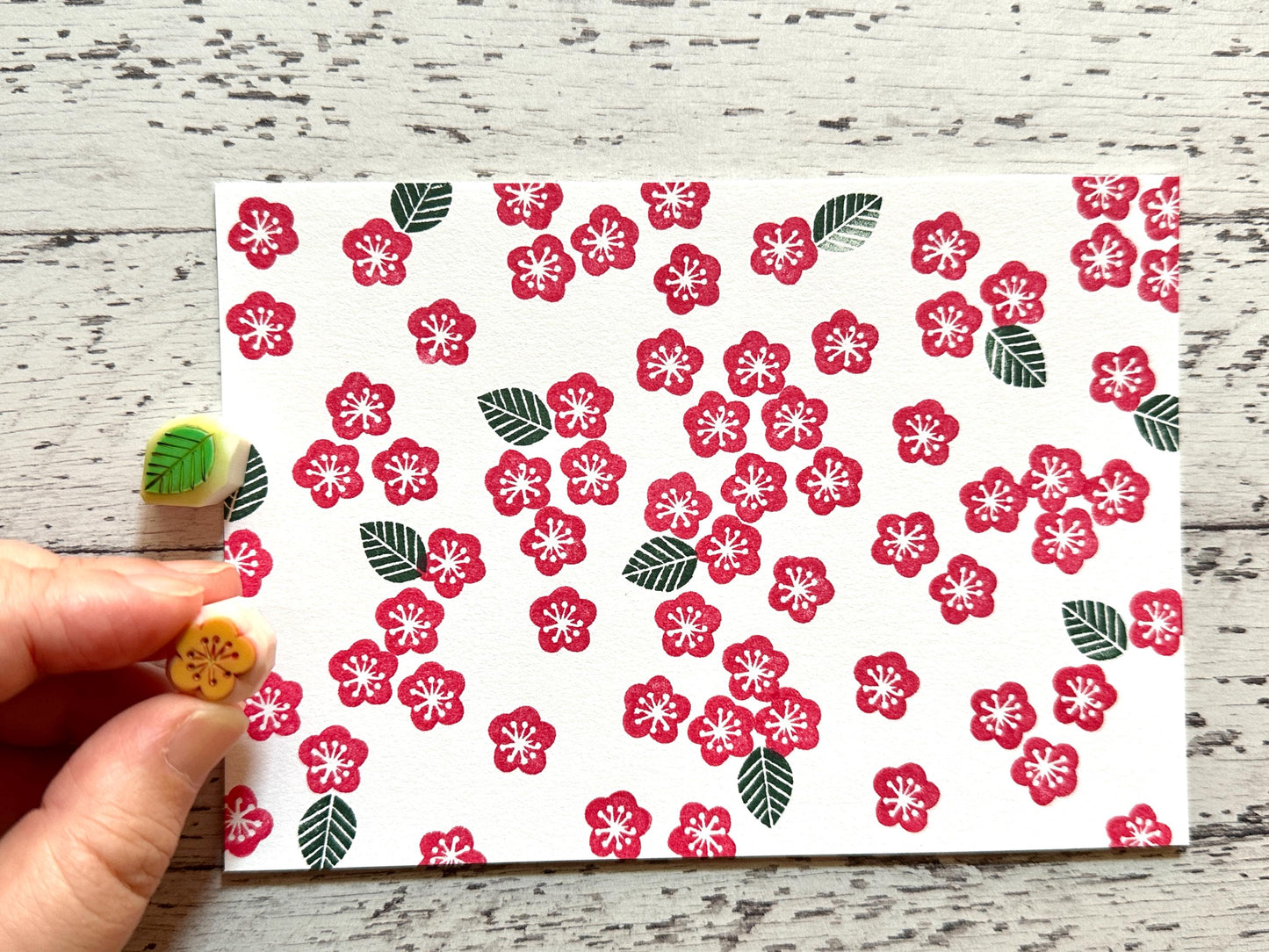 Ume Plum Blossom Rubber Stamp Set | Hand Carved Stamps | Spring Inspired Design