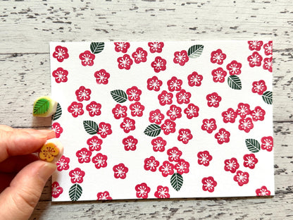 Ume Plum Blossom Rubber Stamp Set | Hand Carved Stamps | Spring Inspired Design