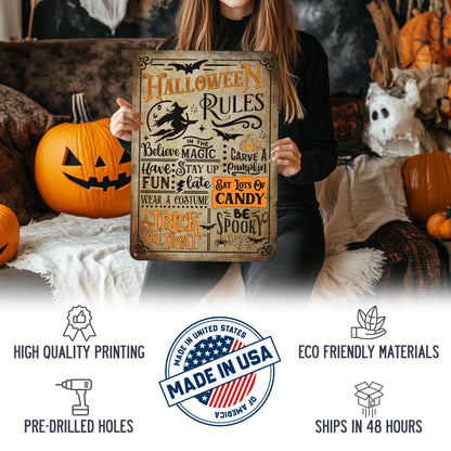 Halloween Rules Sign, Witchy Decor, Seasonal Decor, Halloween Signs, Halloween Decor, Spooky Season, Halloween Gifts, Halloween Home Decor
