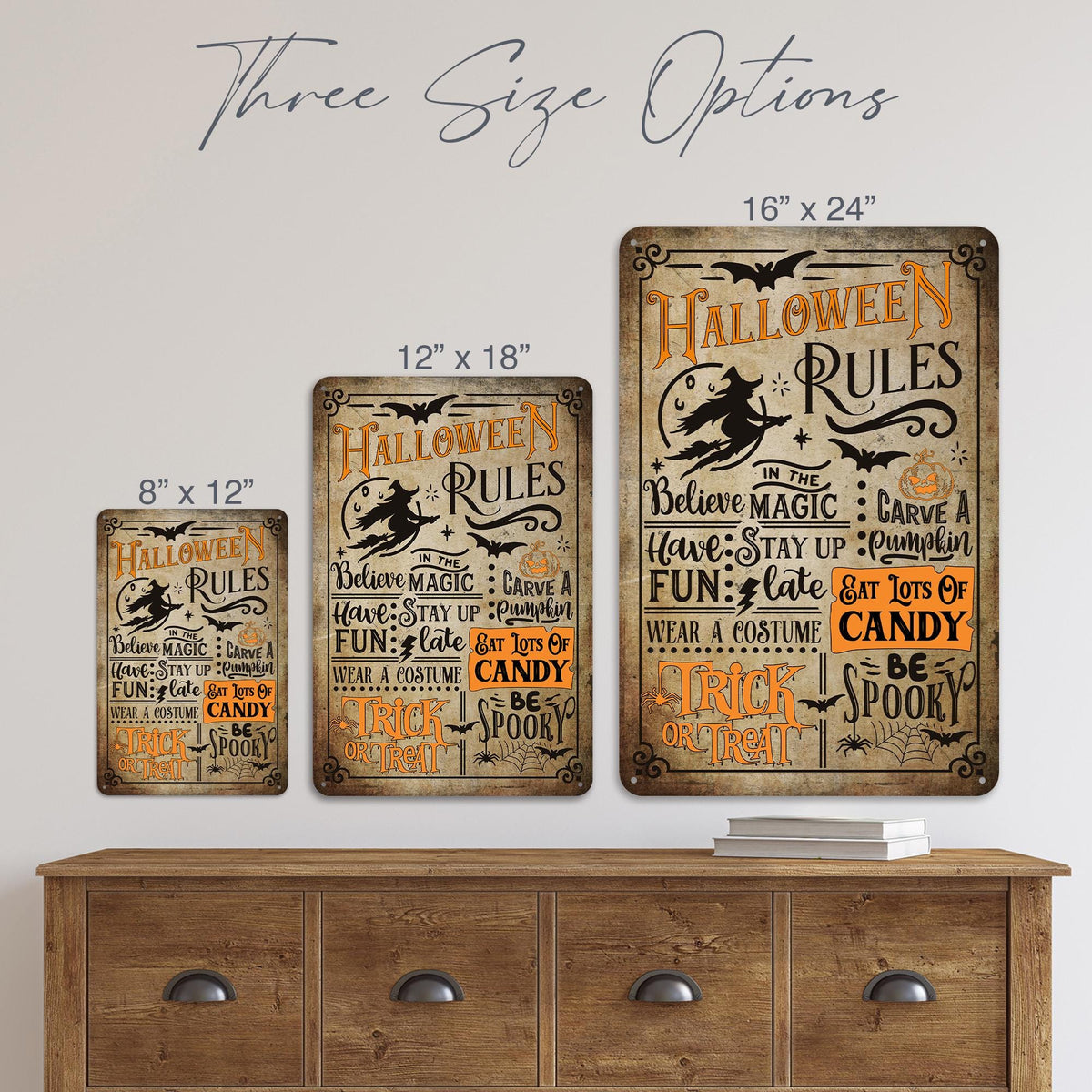 Halloween Rules Sign, Witchy Decor, Seasonal Decor, Halloween Signs, Halloween Decor, Spooky Season, Halloween Gifts, Halloween Home Decor