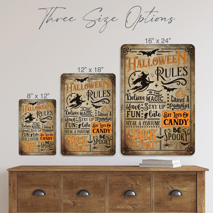 Halloween Rules Sign, Witchy Decor, Seasonal Decor, Halloween Signs, Halloween Decor, Spooky Season, Halloween Gifts, Halloween Home Decor