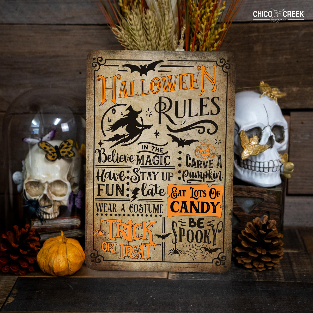 Halloween Rules Sign, Witchy Decor, Seasonal Decor, Halloween Signs, Halloween Decor, Spooky Season, Halloween Gifts, Halloween Home Decor