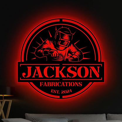 Custom Welder Metal Sign LED Lights, Personalized Welder Name Sign Decoration For Room, Welder Metal LED Decor, Welder Gift Christmas Gift