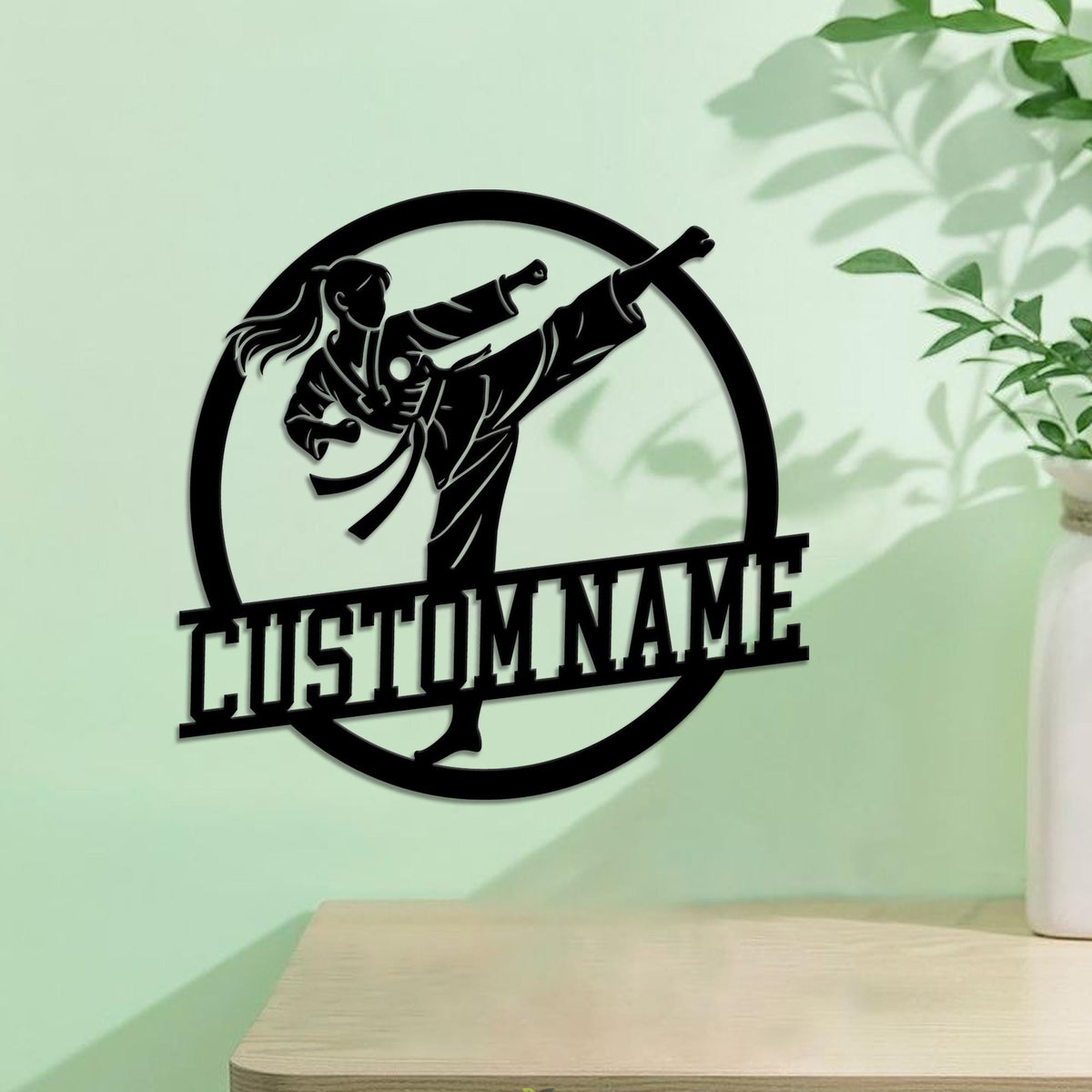 Personalized Girl Karate Metal Sign Led Light,Custom Karate Name Sign,Karate Lover Gift, Karate Lover Gift, Karate Sign Xmas Gift for her