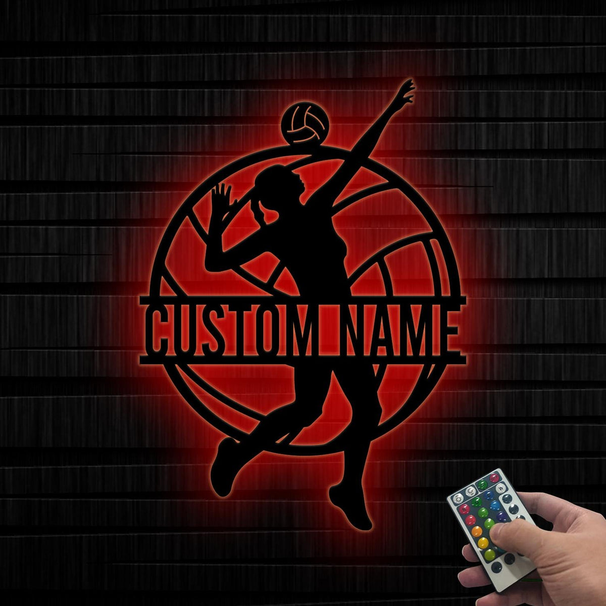 Personalized Volleyball Metal Wall Art LED Lights,Custom Volleyball Player Name Sign,Home Decor,Game Room Decor,Volleyball Sign Gift for her
