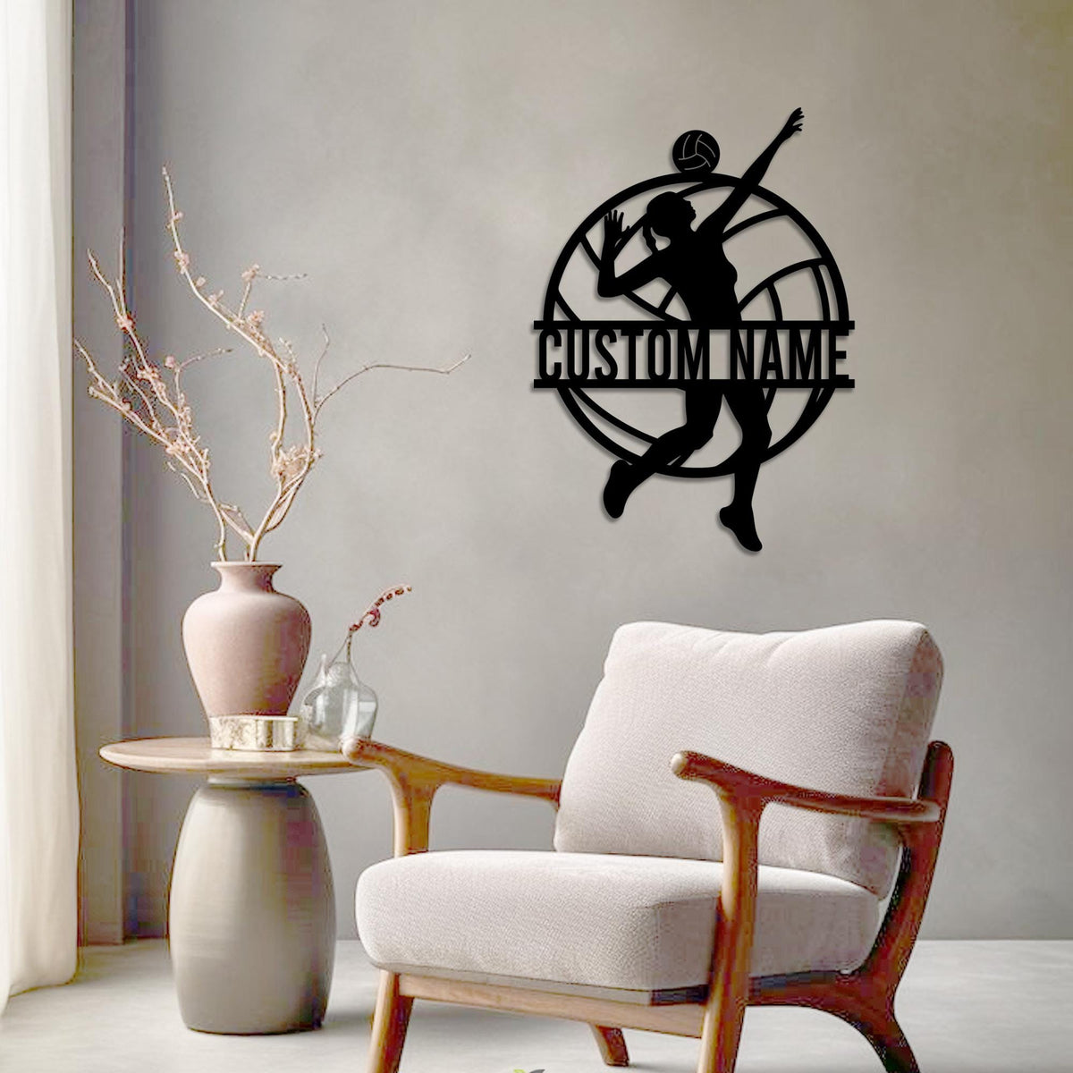 Personalized Volleyball Metal Wall Art LED Lights,Custom Volleyball Player Name Sign,Home Decor,Game Room Decor,Volleyball Sign Gift for her