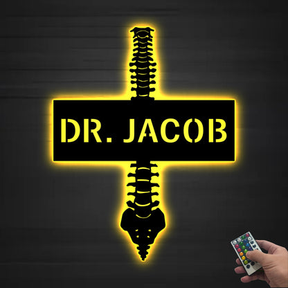 Personalized Chiropractor Metal Wall Art LED Light, Chiropractor Metal Sign, Room Decor Gift For Nurse Doctor, Chiropractic Gifts, Xmas Gift