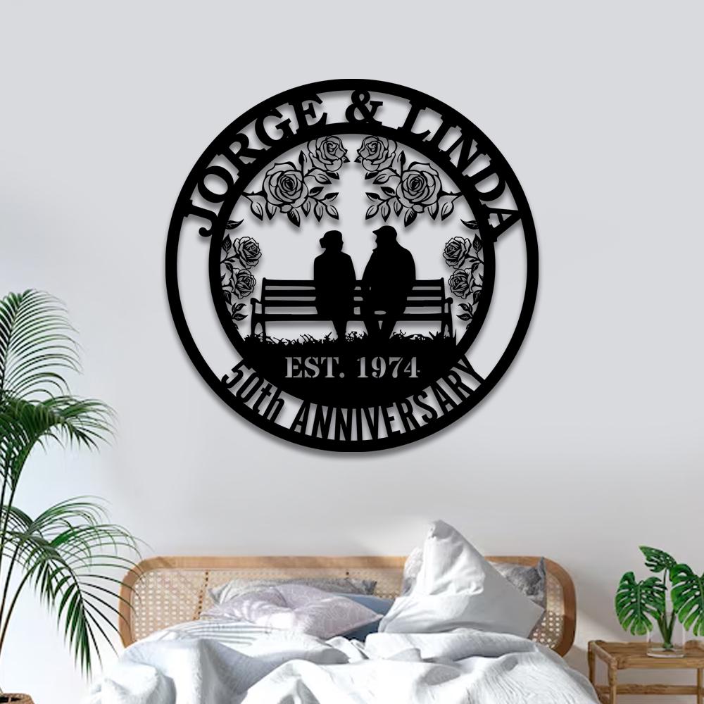 Metal Anniversary Sign, Personalized 25th Wedding Anniversary, Gift For Couple, Gift For Parents, Gift for grandma, 50th Wedding Anniversary