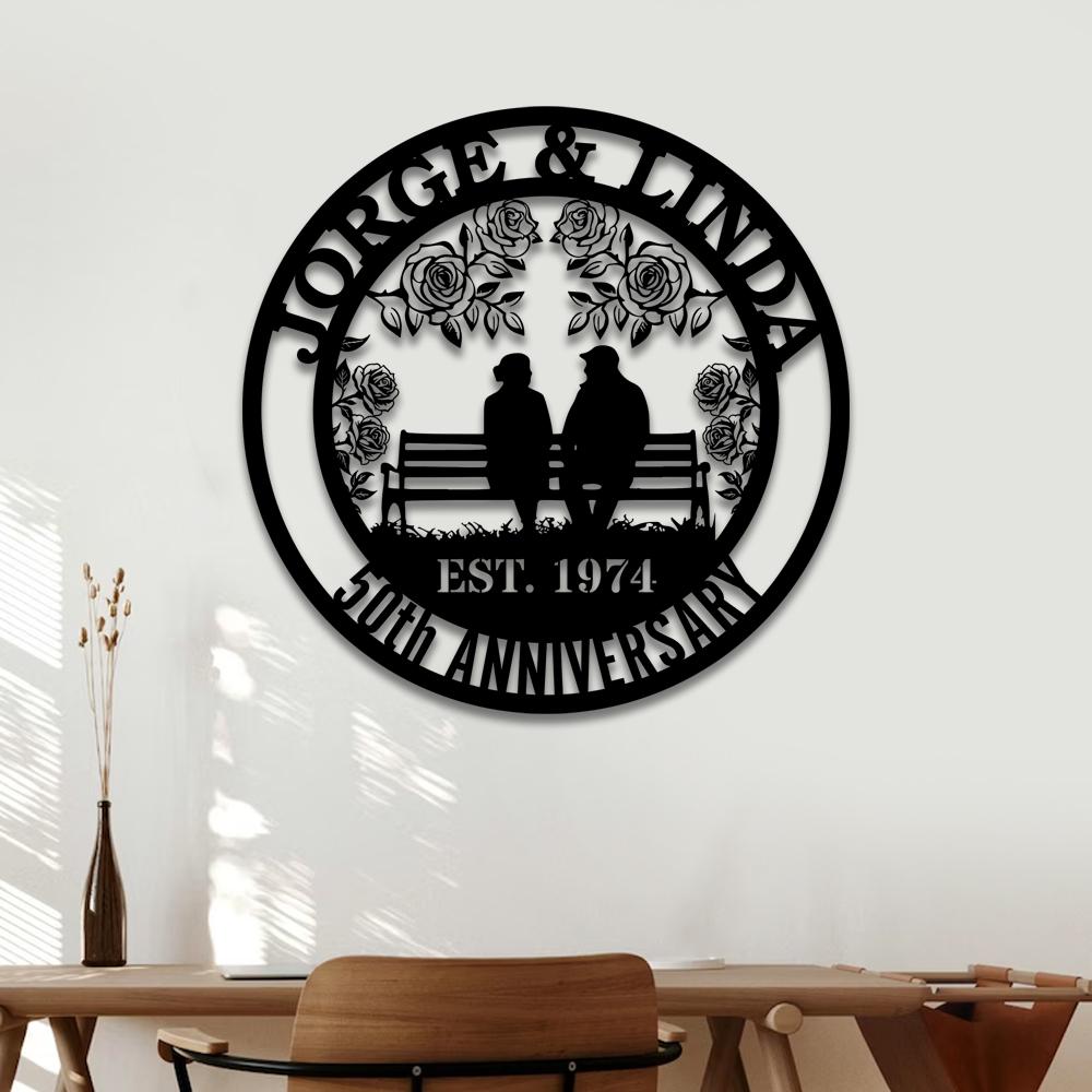 Metal Anniversary Sign, Personalized 25th Wedding Anniversary, Gift For Couple, Gift For Parents, Gift for grandma, 50th Wedding Anniversary