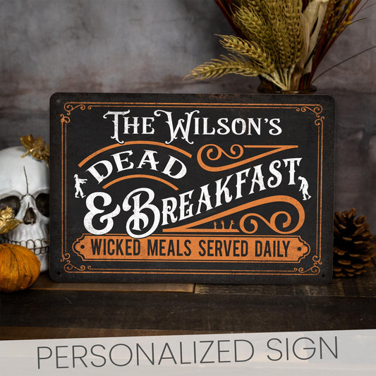 Custom Metal Sign, Dead and Breakfast, Halloween Signs, Halloween Decor, Spooky Season, Halloween Gifts, Halloween Home Decor, Eerie Decor