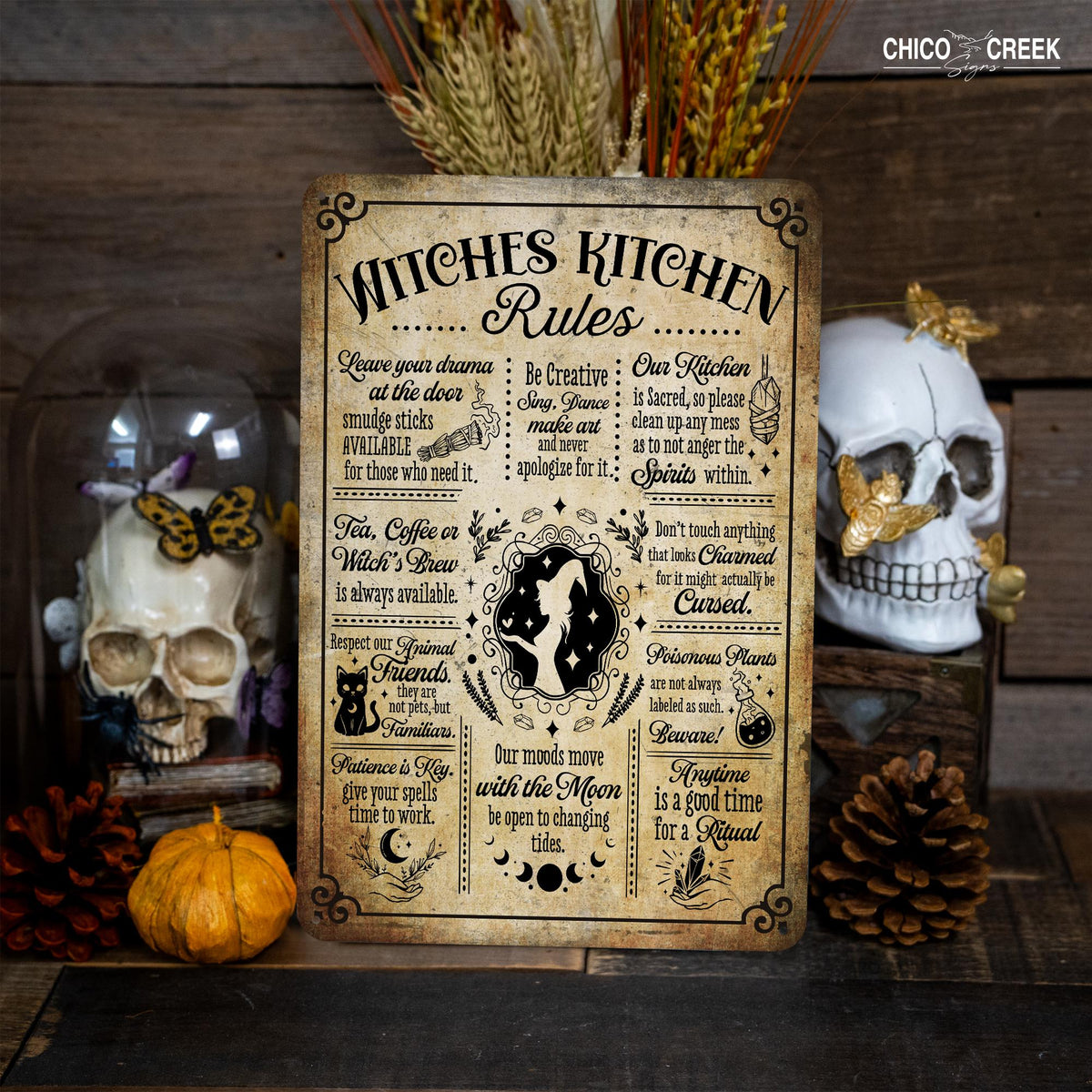 Witches Kitchen Metal Sign, Spell book, Witch Sign, Halloween Signs, Halloween Decor, Spooky Season, Halloween Gifts, Halloween Home Decor