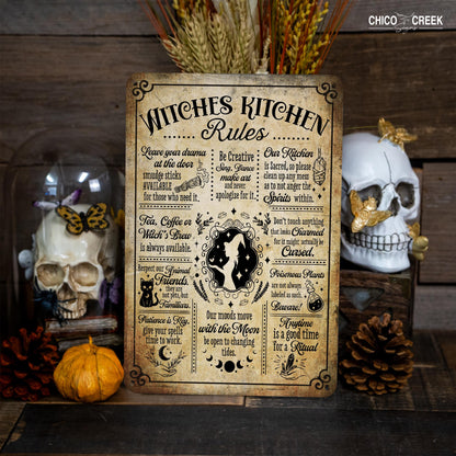 Witches Kitchen Metal Sign, Spell book, Witch Sign, Halloween Signs, Halloween Decor, Spooky Season, Halloween Gifts, Halloween Home Decor