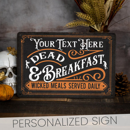 Custom Metal Sign, Dead and Breakfast, Halloween Signs, Halloween Decor, Spooky Season, Halloween Gifts, Halloween Home Decor, Eerie Decor