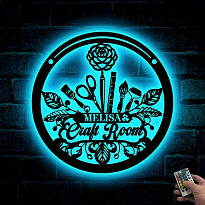 Custom Craft Room Metal Sign Led Lights,Creative Room Sign, Gift for Mom, Home Craft Room Sign, Painting Sign Craft Room Decor, Artist gift