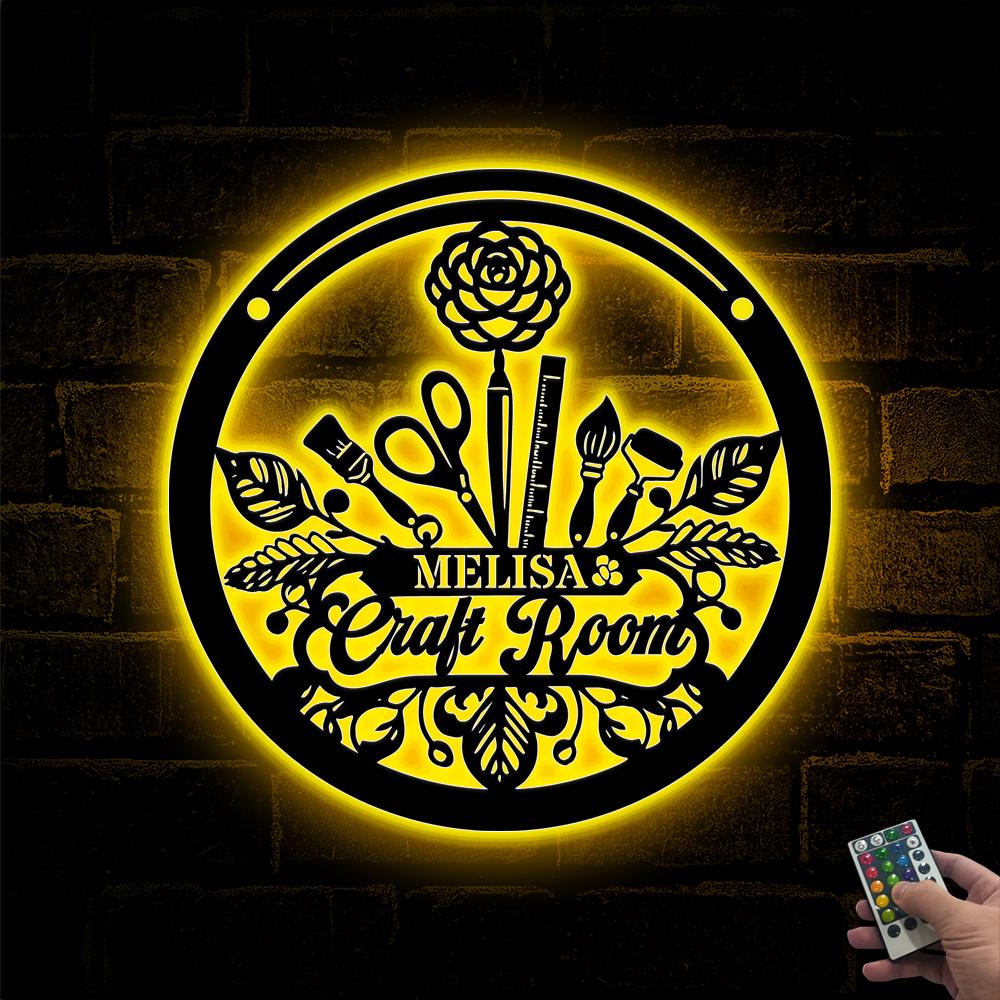Custom Craft Room Metal Sign Led Lights,Creative Room Sign, Gift for Mom, Home Craft Room Sign, Painting Sign Craft Room Decor, Artist gift