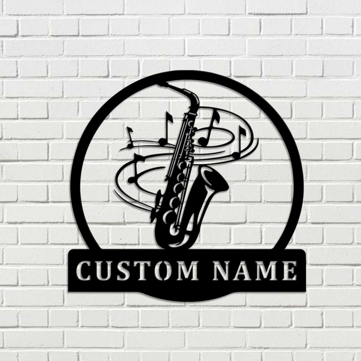 Custom Musical Instrument Metal Wall Art LED Light Personalized Saxophone Player Name Sign Home Decor Jazz Music Classical Room Decoration