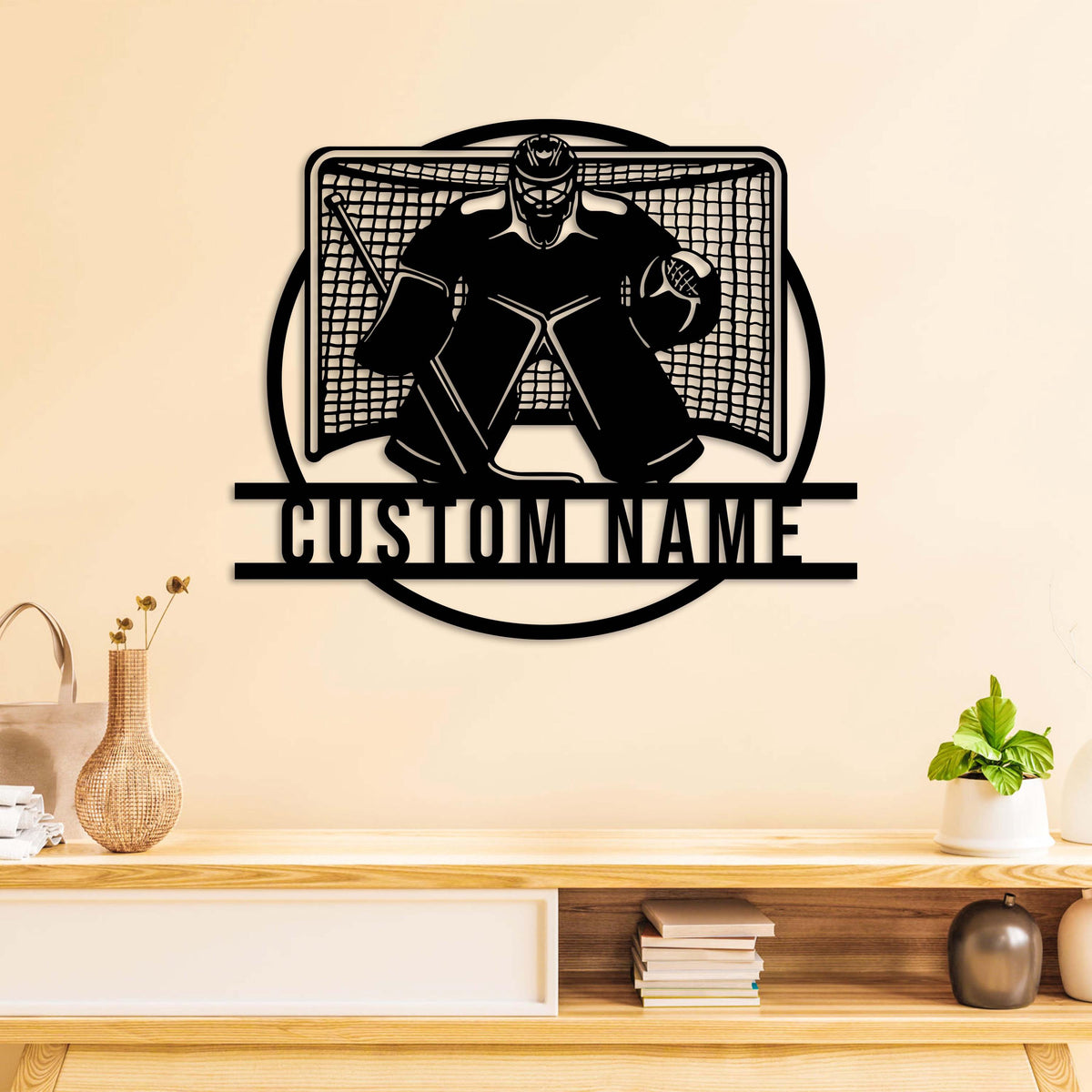 Custom Ice Hockey Metal Wall Art LED Light Personalized Metal Hockey Sign Home Decor Kid Nursery Decor Christmas Gift Hockey Player Gift
