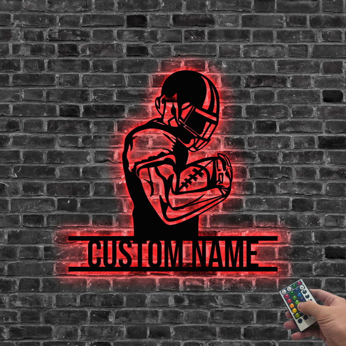 Custom Football Metal Sign LED Light, Football Player Name Sign, Football Coach Gift, Boys Room Decor,Football Team Gift Xmas Gift