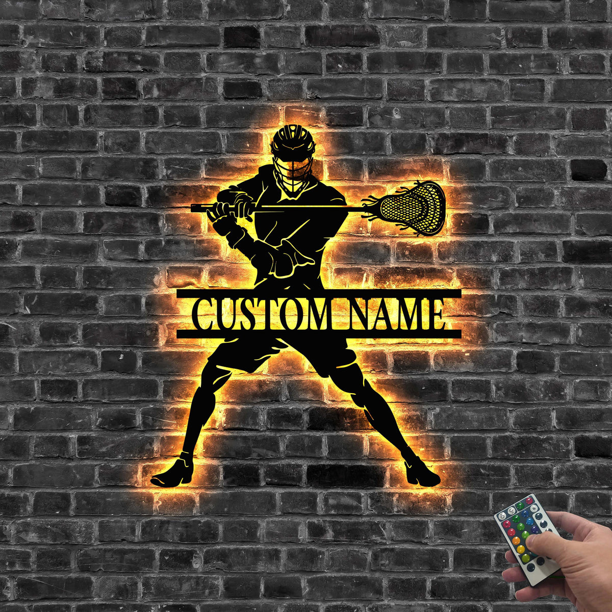 Custom Lacrosse Metal Sign LED Light,Lacrosse Metal Wall Art Personalized Lacrosse Player Name Sign,Lacrosse Home Decor Lacrosse Player Gift