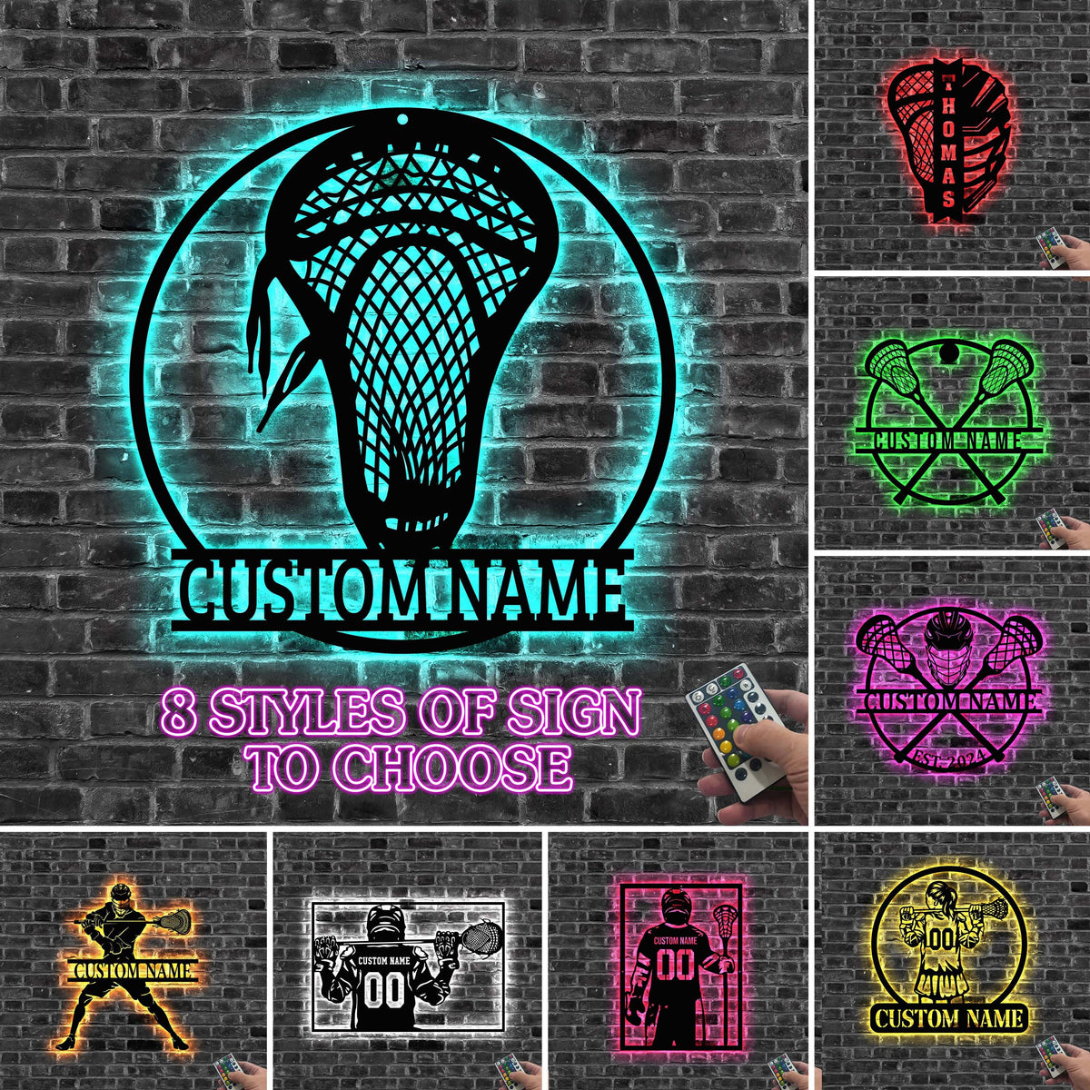 Custom Lacrosse Metal Sign LED Light,Lacrosse Metal Wall Art Personalized Lacrosse Player Name Sign,Lacrosse Home Decor Lacrosse Player Gift