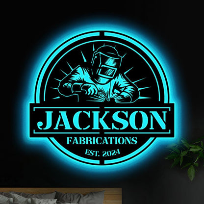 Custom Welder Metal Sign LED Lights, Personalized Welder Name Sign Decoration For Room, Welder Metal LED Decor, Welder Gift Christmas Gift