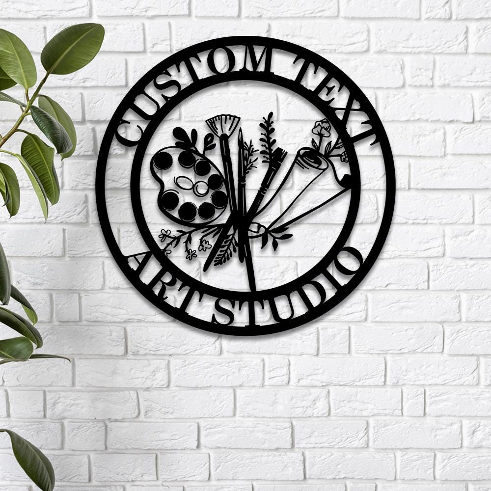 Personalized Art Studio Sign Led Light, Painting Metal Sign, Artists Name Sign, Art Teacher Gift, Artist Tools Metal Sign,Drawing Lover Gift