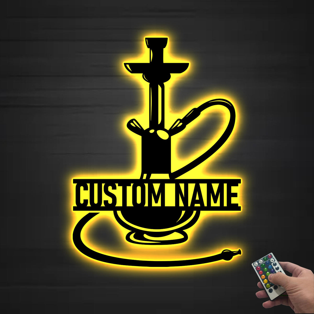 Custom Shisha Hookah Metal Wall Art LED Light Personalized Smoke Shop Name Sign Home Decor Hookah Shop Decor Smoker Birthday Christmas Gift
