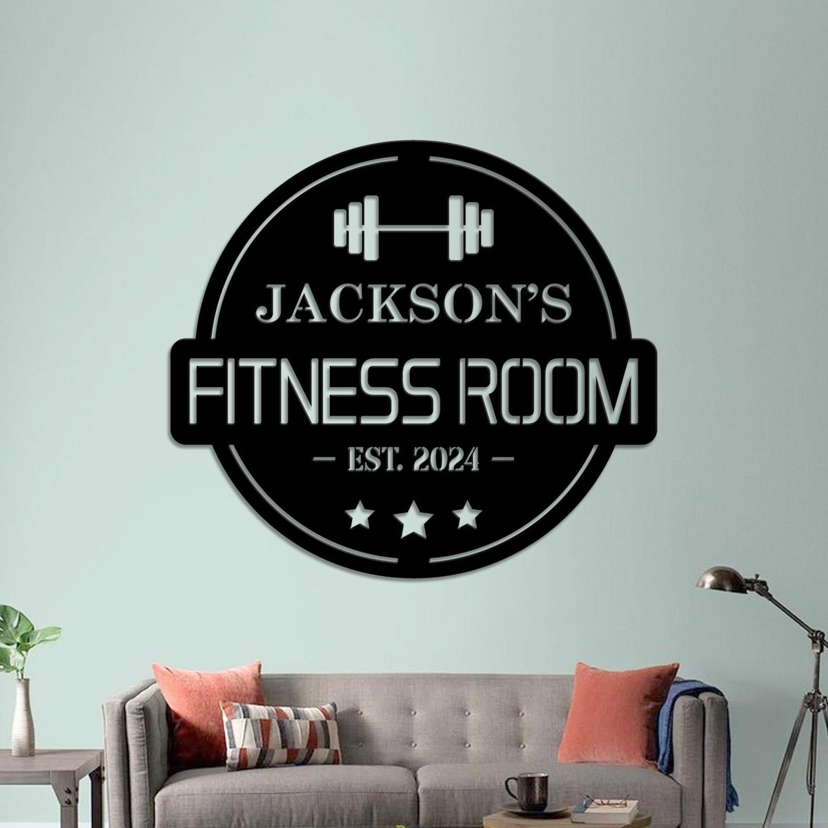 Custom Gym Metal Sign LED Lights,Powerlifting Metal Wall Art,Personalized Gym Name Signs,Cross Fit Sign, Home Fitness Room Decor,Dads Gift