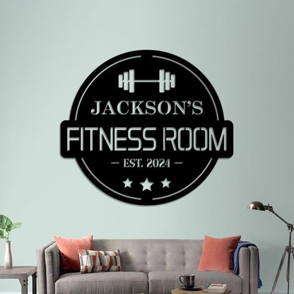 Custom Gym Metal Sign LED Lights,Powerlifting Metal Wall Art,Personalized Gym Name Signs,Cross Fit Sign, Home Fitness Room Decor,Dads Gift