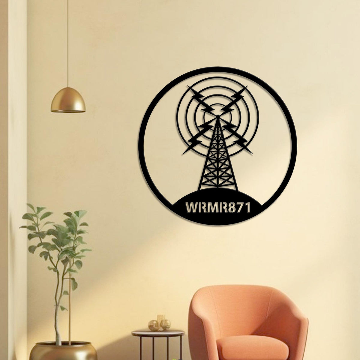 Custom Ham Radio Metal Wall Art LED Light Personalized Amateur Radio Name Sign Home Decor Radio Operator Decor Amateur Call Birthday Gift