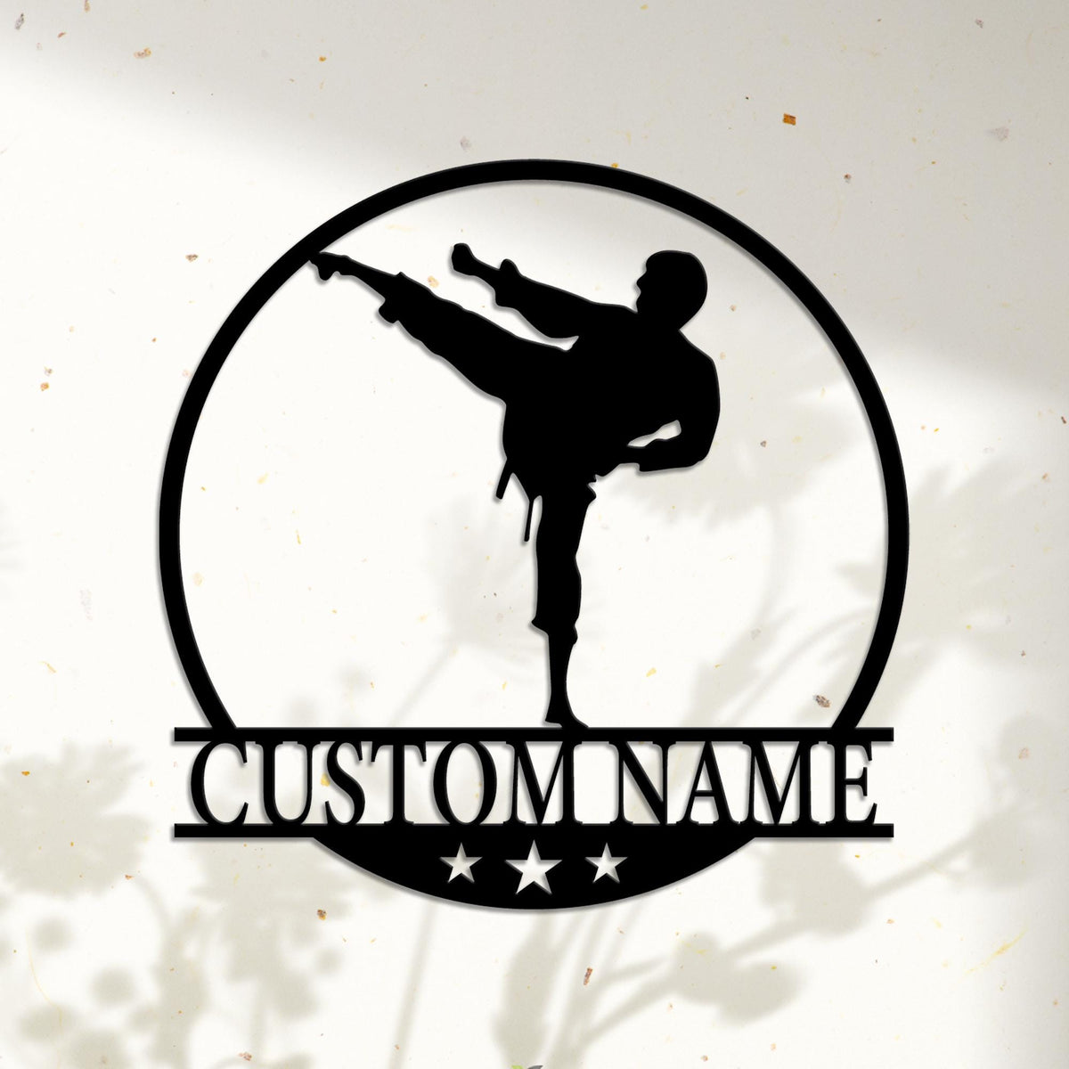 Custom Boy Karate Martial Arts Metal Wall Art LED Light Personalized Man Karate Name Sign Karate Sign Martial Arts Decoration Xmas Gift
