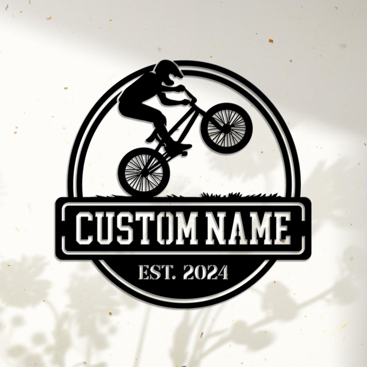 Custom BMX Bike Metal Wall Art LED Light, Personalized Road Bicycle Name Sign, Home Decor, Biker Name Sign, Biker Gift, Birthday Xmas Gift