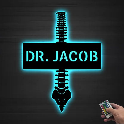 Personalized Chiropractor Metal Wall Art LED Light, Chiropractor Metal Sign, Room Decor Gift For Nurse Doctor, Chiropractic Gifts, Xmas Gift