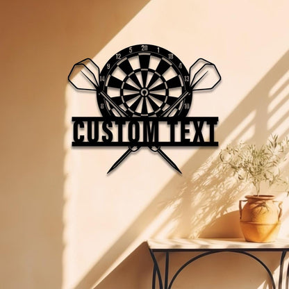 Custom Dartboard Metal Wall Art LED Light Personalized Dart Gamer Name Sign Home Decor Game Zone Decor Kids Nursery Decor Birthday Gift