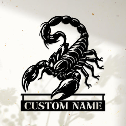 Custom Scorpion Metal Wall Art LED Light, Personalized Scorpion Name Sign, Scorpion Metal Sign Kid Nursery Decor Birthday Gift Xmas Gift