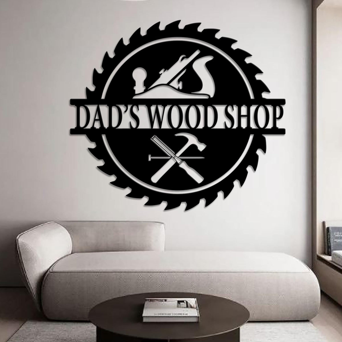 Customized Wood Saw Blade Metal Wall Art Led Light, Personalized Woodworker Name Sign Carpenter Sign, Woodshop Decor Workshop Sign Xmas Gift