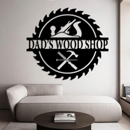 Customized Wood Saw Blade Metal Wall Art Led Light, Personalized Woodworker Name Sign Carpenter Sign, Woodshop Decor Workshop Sign Xmas Gift