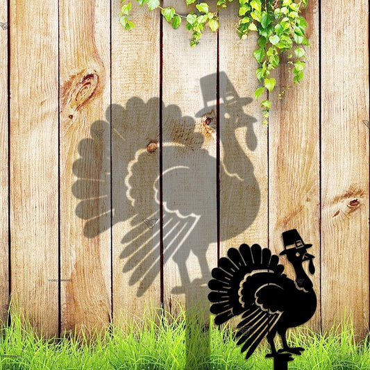 Thanksgiving Turkey Shadow Caster Metal Stake, Thanksgiving Gift Outdoor Decoration, Garden Stake, Thanksgiving Shadow Caster, Turkey Stake