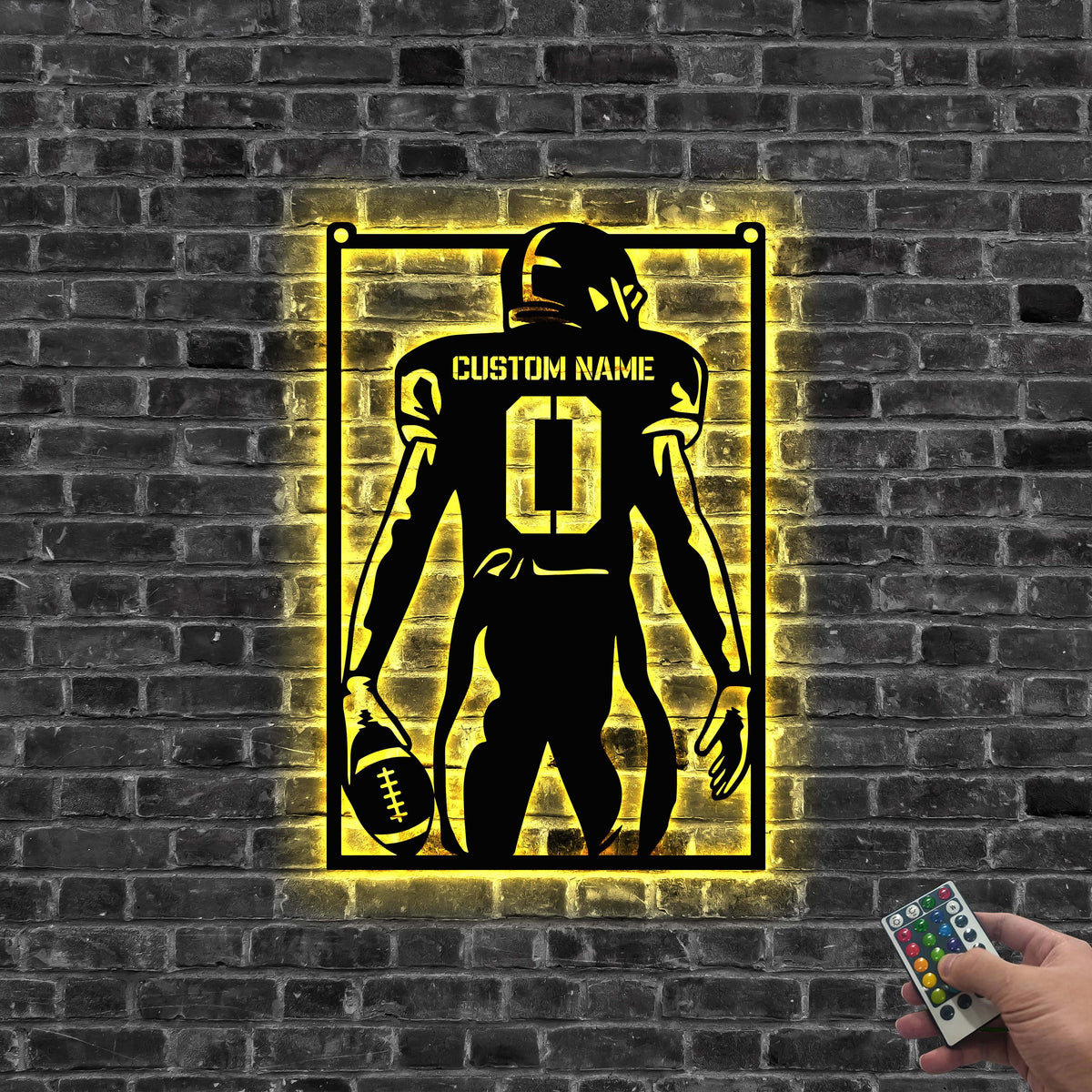 Custom Football Metal Sign LED Light, Football Player Name Sign, Football Coach Gift, Boys Room Decor,Football Team Gift Xmas Gift