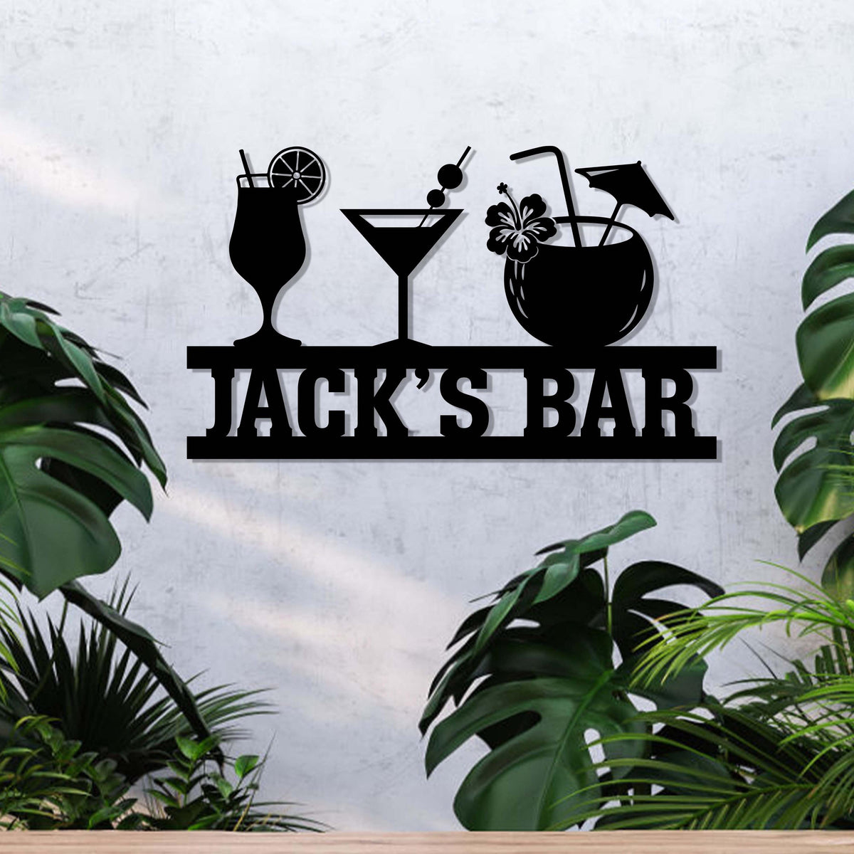Personalized Tiki Bar Sign with Led Light, Bar Metal Wall Decor Led Lights Drink Bar Sign Custom Family Name Sign, Bar Decor Beer Xmas Gift