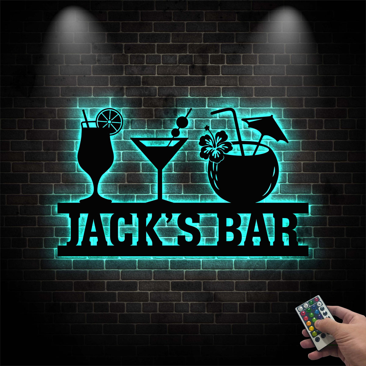 Personalized Tiki Bar Sign with Led Light, Bar Metal Wall Decor Led Lights Drink Bar Sign Custom Family Name Sign, Bar Decor Beer Xmas Gift