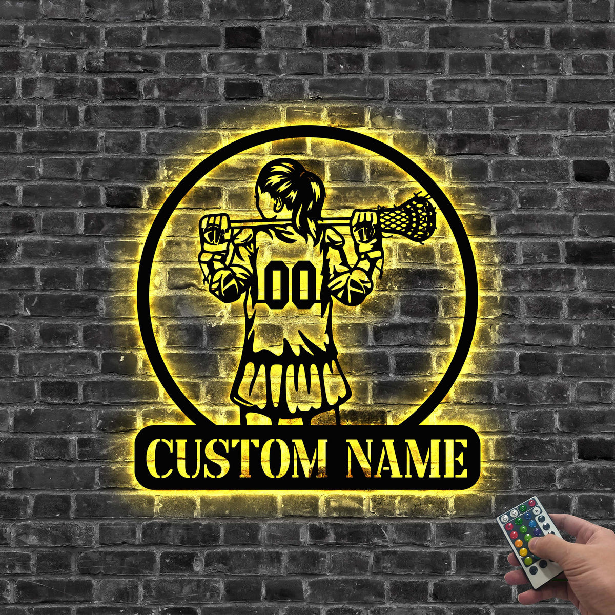 Custom Lacrosse Metal Sign LED Light,Lacrosse Metal Wall Art Personalized Lacrosse Player Name Sign,Lacrosse Home Decor Lacrosse Player Gift