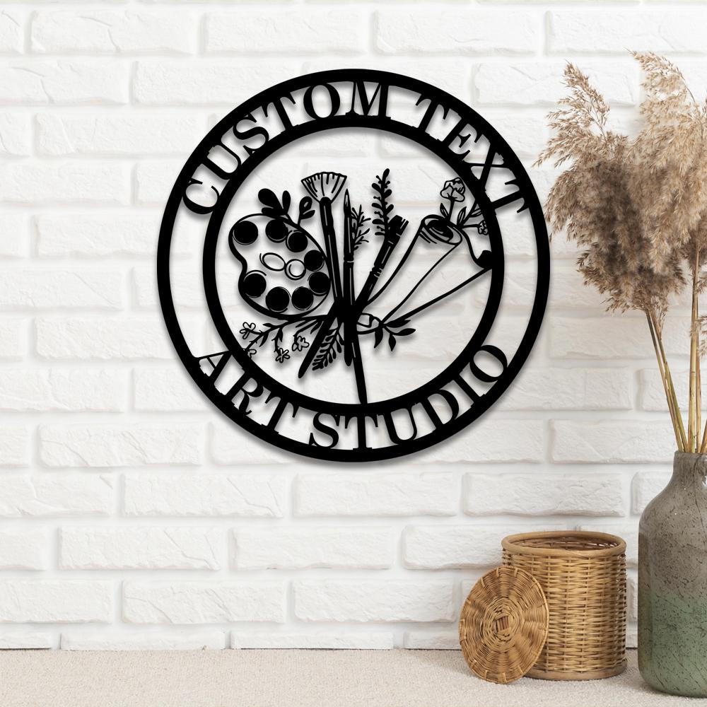 Personalized Art Studio Sign Led Light, Painting Metal Sign, Artists Name Sign, Art Teacher Gift, Artist Tools Metal Sign,Drawing Lover Gift