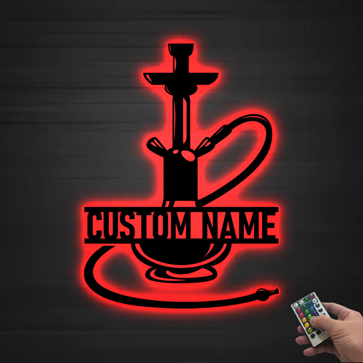 Custom Shisha Hookah Metal Wall Art LED Light Personalized Smoke Shop Name Sign Home Decor Hookah Shop Decor Smoker Birthday Christmas Gift