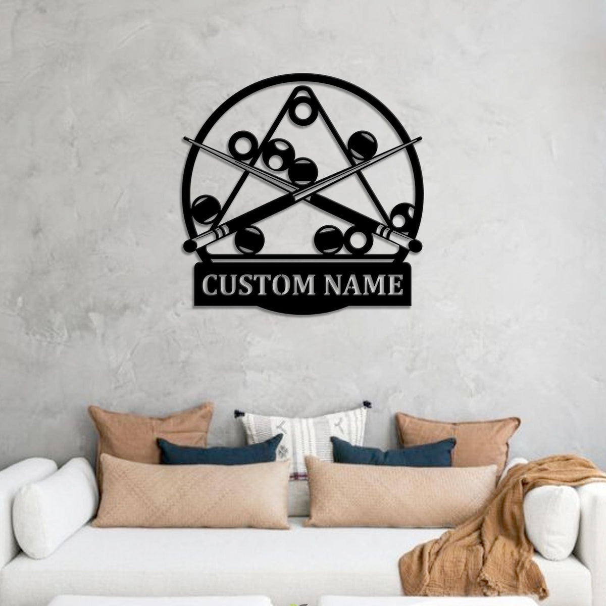 Custom Billiards Metal Sign LED Lights, Personalized Billiards Lounge Sign, Billiards Wall Art, Pool Player Metal Wall Decor, Home Decor