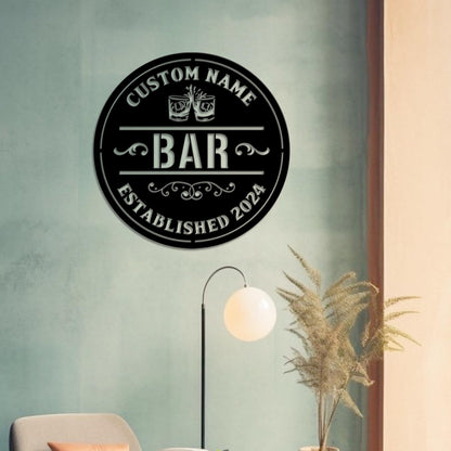 Personalized Bar Sign With LED Lights, Custom Bar Metal Wall Art, Bar Decor, Custom Pub Sign,Man Cave Decor,Outdoor Patio Sign,Outdoor Decor