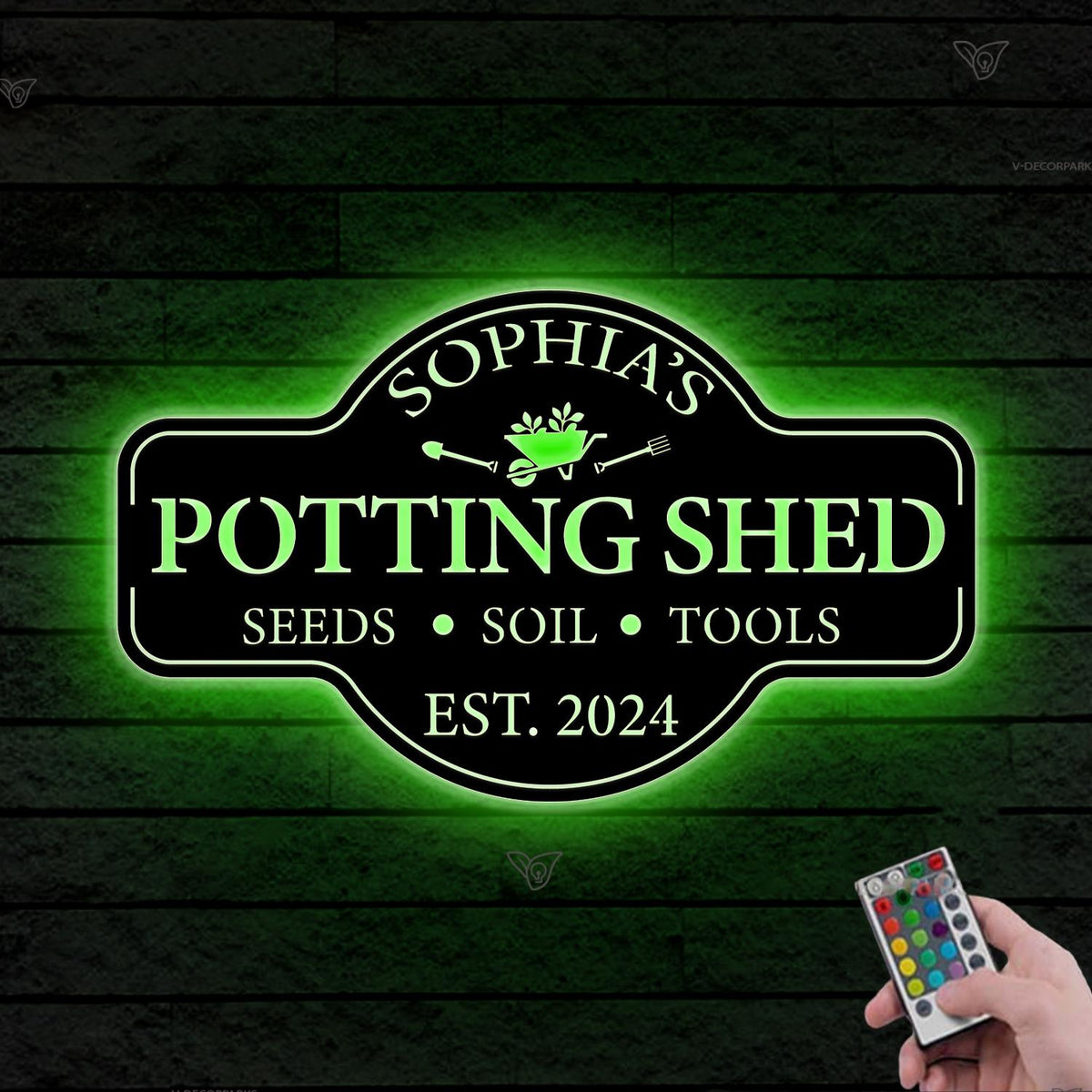 Custom She Shed Metal Sign With LED Lights, She Shed Sign With Name And Established Date, Mom Cave Decor, Potting Shed Sign, Gifts for Mom