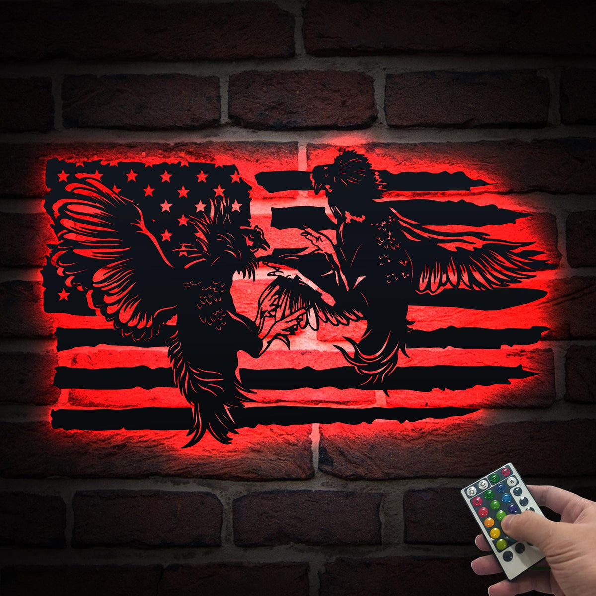 Custom Cockfighting Metal Wall Art LED Light, Personalized Chicken Metal Sign Room Decor, Home Decor Chicken Coop Sign Farm Decor, Home Gift