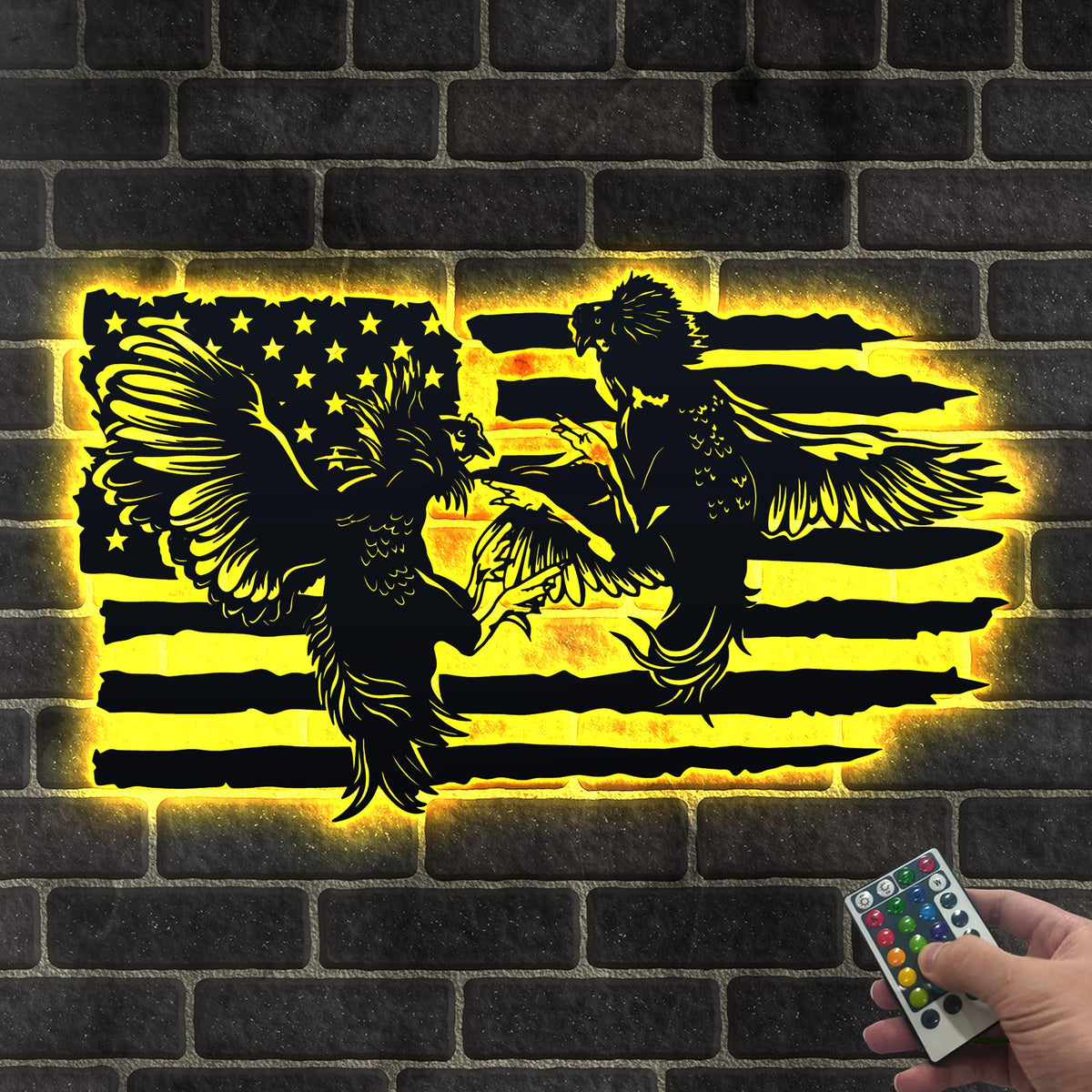 Custom Cockfighting Metal Wall Art LED Light, Personalized Chicken Metal Sign Room Decor, Home Decor Chicken Coop Sign Farm Decor, Home Gift