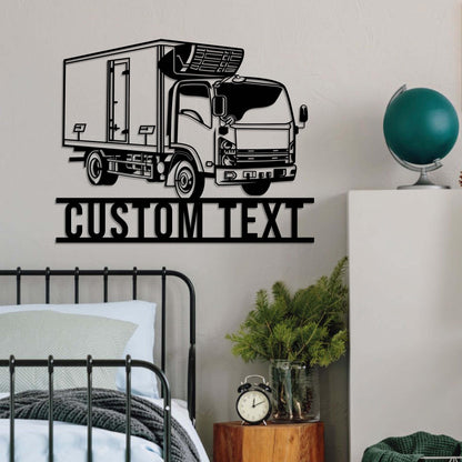 Custom Semi Truck Driver Metal Wall Art LED Light Personalized Truck Driver Name Sign Home Decor Vehicles Decoration Xmas Gift Dad Gift
